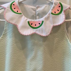 Green Seersucker Summer Dress